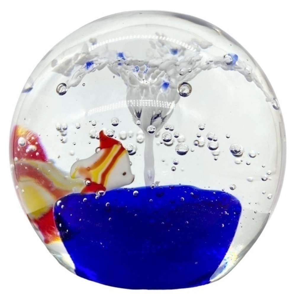 Fish Aquarium Art Glass Paperweight